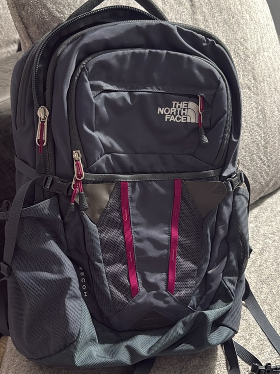 The North Face Handbags - The North Face Dark Gray & Magenta Recon Backpack